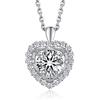 MomentWish Collana Donna Cuore, 1 Carato Moissanite Sparkling Dancing Pietra Collana Donna Argento 925 Ciondolo Gioielli per Donne Fidanzate