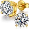 Jiahanzb Orecchini Oro Donna Uomo Diamanti Zirconi Argento Diamante Orecchino 8mm