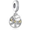 Annmors Charms Family Tree(albero della vita) Bead Charm Donna Argento Ciondolo a Forma di, in Argento Sterling 925, Compatibile con Braccialetti e Collane Europei