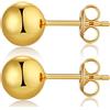 Jiahanzb Orecchini a pallina placcati in oro Orecchini rotondi in argento 925 ipoallergenici per donna e uomo 7 mm