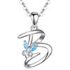 EUDORA Harmony Ball Collana Iniziale 925 Sterling Silver 26 Alfabeto Lettera Personalizzata Collane con Ciondolo Regali per le Donne Signore Ragazze Festa Della Mamma, catena da 45 cm