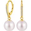 Miaofu Orecchini Perle Donna Pendenti Goccia, orecchino Oro Bianco, Argento