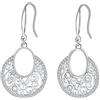 Hifeeled Orecchini Donna Argento Sterling 925 Antiallergici Pendenti Cerchio Accessori Orientali Regali Gioielli per Donna