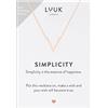 LUUK LIFESTYLE Collana in argento sterling 925, 50cm, con ciondolo iniziale nome V e biglietto regalo SIMPLICITY, portafortuna, regolabile, rosa