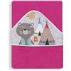 Interbaby Asciugamano con cappuccio per neonato INDIO in fucsia - 560 g