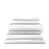 Alevar Dorsi in Plastica a Spirale per Rilegatura, 21 Anelli Diametro 22 mm, Formato A4, Capacità da 151 a 180 Fogli, Colore Bianco, Confezione da 50 Pezzi