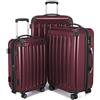 Hauptstadtkoffer ALEX Set di 3 Valigie - Bagaglio a Mano 55 cm, Valigia Media 65 cm e Valigia Grande 75 cm, Rigide ABS/PC, Lucchetto TSA, Borgogna