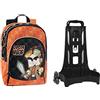Franco Cosimo Panini Zaino Organizzato Trolley Staccabile New Lyon Gamer, Nero Arancio