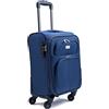 R.Leone/Ormi Valigia Trolley Espandibile bagaglio a mano 4 ruote in stoffa adatto easyjet 45X36X20 214 (Blu, XS Bagaglio a mano 51cm)