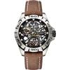 BODERRY Urban Titanium - Orologio da polso da uomo, automatico, meccanico, impermeabile, a carica automatica, luminoso, analogico, nero/marrone., Cinturino