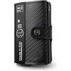 SLim Porta Carte di Credito Schermato Portafoglio Uomo Rfid Portatessere Anticlonazione Donna Portacarte Uomo (Carbon Nero, Senza Zip)