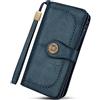 TEUEN Portafoglio Donna Grande in Pelle PU, Bloccaggio RFID Portafoglio Donna Cerniera Lunga Elegante con Portacarte, per Telefono, Libro Degli Assegni, con Cerniera Tanti Scomparti e Portamonete