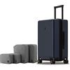 LEVEL8 Valigia Bagaglio a Mano Elegante Opaco 100% PC Valigia Trolley con Organizer Valigie Viaggio Set di 4, Valigie con 4 Ruote Doppie Girevoli e Lucchetto TSA Integrato, 55CM, 40L, Blu Navy