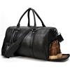 Luufan Borsa da Viaggio in pelle Unisex Borsa da Viaggio Vintage (Black)