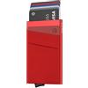 VULKIT Porta Carte di Credito Schermato Pop-Up Portafoglio Sottile Uomo o Donne in Alluminio Rigido con Tasca Negozi Carte e Banconote, Rosso