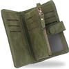 conisy Piccolo Portafoglio Donna in Pelle con blocco RFID, Compatto Portatile Corto Borsellino per Signore con portamonete (verde oliva)