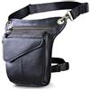 Le'aokuu Borsa Messenger in Vera Pelle da Uomo Marsupio Marsupio Hip Bum Borsa Coscia Tattica Con Gamba a Goccia 211-3