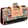 AFKOMST Portafoglio Donna Pelle PU Lunga Portafoglio Grande Portafogli Donna con PortamonetePortafoglio portafoglio e portamonete,con 10 slot per carte e clip, e zero borsa con fibbia nel mezzo