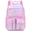 FANDARE Zainetti per bambini Cartelle per la scuola Zaino Scuola Ragazze Ragazzi Zainetto per 3-6 Grado Studenti Scuola Lavoro Escursioni Viaggi Daypacks Impermeabile Nylon Galassia Rosa L