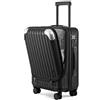 LEVEL8 Valigia Bagaglio a Mano 55CM Valigia Trolley Rigido Ultra Leggero in ABS+PC Valigie con Chiusura TSA e 4 Ruote Doppie Girevoli, 55x37x25CM, 42L, Nero