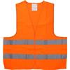 Cartrend 50129 Gilet ad alta visibilità, taglia L, DIN EN 20471 in pratica borsa di tessuto con chiusura lampo, arancione