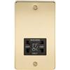 Knightsbridge FPAV8900PB 115/230 V piatta rasoio a doppia tensione con inserto nero - ottone lucido