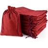 CLTPY 30 pezzi Juta Burlap sacchetti regalo con coulisse 15 * 20cm Natale Burlap Sack caramelle biscotti dolce sacchetto per bambini festa bomboniere