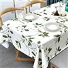 Plenmor Tovaglia Plastificata Rettangolare, Tovaglia Antimacchia Rettangolare Tovaglia Decorativa Tavolo da Salotto (Foglia Verde, 215x137cm)
