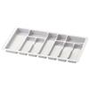 Sossai Inserto portaposate Divio per cassetti larghi 80 cm, 73x43 cm - ritagliabile, 10 scomparti, bianco, vassoio portaposate in plastica robusta per la cucina