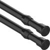 GDEVKHN 2 Pezzi Asta Telescopica Doccia Bacchette Tende a Molla Allungabili con Staffa per Armadio Libreria Bagno（45-60cm,Nero)
