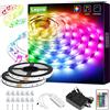 Lepro Striscia LED RGB 10M, 12V Strisce LED Musicale SMD 5050 con Telecomando, Sincronizza Musica, 16 Colori Dimmerabili e 2 Tipi di Controllo, Luci LED Camera da Letto per Decorazioni Festa Casa