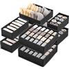 Yidaxing Organizer per Biancheria Intima, Set di 8 Armadio Divisori Pieghevole Storage Box Cassetto Organizzator per Biancheria Intima, Reggiseni, Calze, Fazzoletti e Cravatte (Nero)