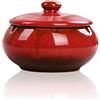 Lependor Portacenere Coperchio con Coperchio, antivento, Posacenere per sigarette per uso interno o esterno ， Porta cenere per fumatori, Vassoio per cenere da fumo da tavolo - Rosso