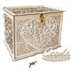Jolik Grande Scatola per Matrimonio con Serratura Scatola Porta Buste Matrimonio Scatola di Carte di Nozze in Legno Scatola per Buste Regalo Nozze per Matrimonio, Anniversario, Laurea (Giallo