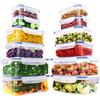 KICHLY 24 pezzi, 12 contenitori in plastica a tenuta stagna per alimenti con 12 coperchi per cucina, dispensa, credenza - sicuro nel Microonde e congelatore a prova di perdite-senza BPA-Blu