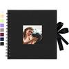 Vienrose Album Fotografico fai da te 20,5 x 20,5 cm Spirale Scrapbooking Album 20 fogli 40 Pagine Nere Scrapbook Personalizzabile Regali Nozze Natale San Valentino Regalo di Anniversario Compleanno