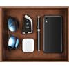 SITHON Vassoio Portaoggetti Organizzatore da Scrivania, PU Pelle Contenitore Organizer Vassoio da Svuotatasche Bagno Comodino, per Monete, Cellulari, Gioielli, Telecomando, Chiavi, Telefono, (Marrone)
