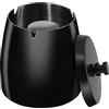 HONZUEN Posacenere Nero da Esterno in Acciaio Inox, Portacenere Antivento Antiodore con Coperchio, Ashtray Outdoor Metallo Posaceneri Moderni per Giardino Ufficio Balcone Bar, Grande