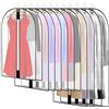 Pwsap 12PCS Copriabiti Antipolvere per Vestiti, Abbigliamento Copre per Abiti, Custodie Abiti Trasparenti, Protezioni a Zip Integrali per Abiti Custodia Giacca Suit Camicie Gonne Abito da Sera e Altro