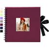 Vienrose Album Fotografico fai da te 20,5 x 20,5 cm Spirale Scrapbooking Album 20 fogli 40 Pagine Nere Scrapbook Personalizzabile Regali Nozze Natale San Valentino Regalo di Anniversario Compleanno