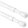 Aiitomg 2 Pezzi Bacchette per tende a vetro senza forare, bastone tenda a pressione estendibile asta per tende con molla a pressione bastoni per tende a pressione, diametro 10mm, 30-45cm(Bianco)
