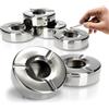 com-four® 6x posacenere in acciaio inox - posacenere a vento con coperchio rimovibile per proteggere dalla cenere volante - Ø 11 cm (006 pezzi - acciaio inossidabile)