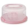 Spesh Porta torta rotonda con maniglia, 10 pollici, contenitore per torte riutilizzabile con sartorie, in plastica PP, diametro 30 x 15 cm (rosa)