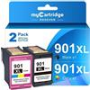 myCartridge PHOEVER 901XL Compatibile con Cartucce HP 901 901XL Nero e Colore per Officejet 4500 J4680 J4500 J4540 J4560 J4580 J4585 J4600 (2-Pack)