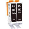 akaca PGI-580 XXL Cartucce d'inchiostro Compatibili con Canon 580 XXL (2 Nero), per Pixma TR7550 TR8550 TS6150 TS6151 TS8150 TS8151 TS8152 TS9150 TS9155