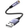 MOSWAG Adattatore USB a Jack 3.5 mm,20 cm,Scheda Audio Esterna con Supporto per Microfono per Cuffie TRRS,Convertitore Stereo Aux 3.5 mm,Compatibile con Windows PC Portatili Mac Linux Desktop PS4