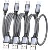 RAVIAD Cavo USB Type-C [4Pezzi, 0.5m 1m 2m 3m] Cavo USB C Ricarica Rapida 3A QC 3.0 Nylon Intrecciato Cavo USB Tipo C per Samsung Galaxy S24/ S23/ S22/ S21/ S10, iPhone 15 Pro Max, Pixel 8 7, OnePlus