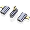 aceyoon 3 Pezzi Adattatore USB C a USB C, PD 100W 40Gbps Gen 2 Adattatore USB C Angolare 90 Gradi Supporto Video 8K@60Hz Connettore USB Type C Femmina a Maschio Ricarica Rapida per Smartphone e Laptop