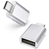 Syntech Adattatore da USB C a USB Confezione da 2 adattatori da USB-C maschio a USB3 femmina Compatibile con iPhone 17e/17pro MacBook Pro Air 2021 iMac iPad Mini 6/Pro e altri dispositiv argento