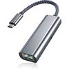 RUXELY Adattatore USB C a Ethernet e Ricarica,Convertitore Tipo C a 1000Mbps Lan RJ45 Gigabit Rete con Porta Caricatore PD 60W,Thunderbolt 3 per Google TV Chromecast,iPad Pro Air 4 5 Mini 6,Macbook,iPhone 15